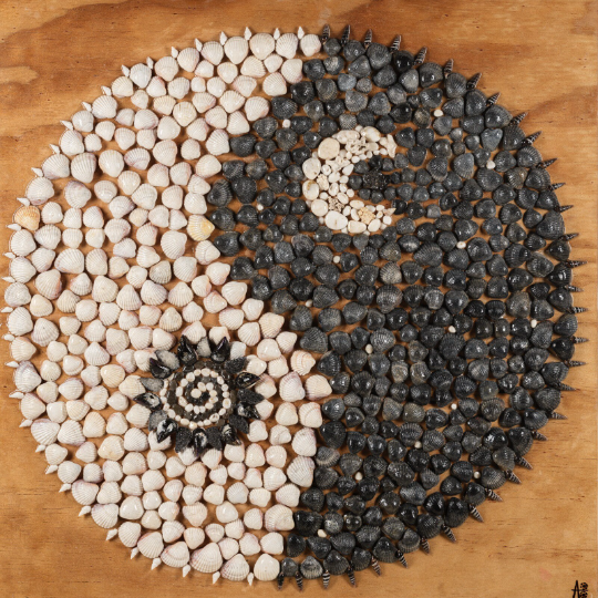 Mandala Seashells Handbag Yin & Yang